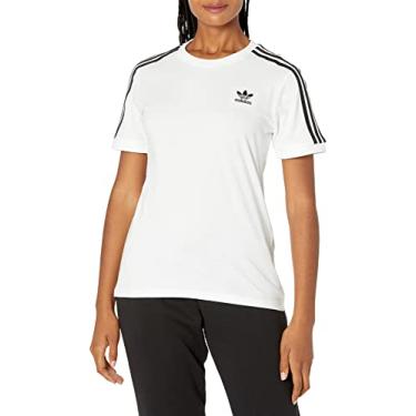 Imagem de adidas Originals Camiseta feminina Adicolor Classics 3 listras, Branco, XP