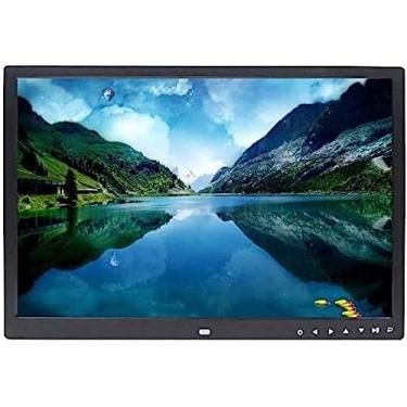 Imagem de Porta-retratos digitais Botão de toque de 17 polegadas Álbum de fotos eletrônico Tela LED montada na parede Controle remoto Máquina de publicidade Imagem Música Vídeo Ebook HDMI, preto, 17 p