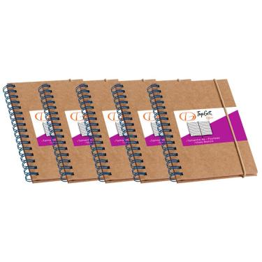 Imagem de Kit 5x Caderneta de Bolso 10x14cm 60 Folhas Pautadas Guarani TopGet