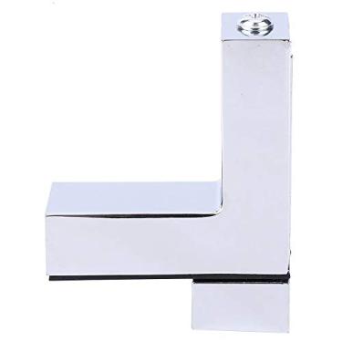 Imagem de Prateleira de vidro com braçadeira espessada, acessórios de hardware de placa tipo F ajustável de liga de zinco, compatibilidade multiroom estável resistente à ferrugem (Lustroso)