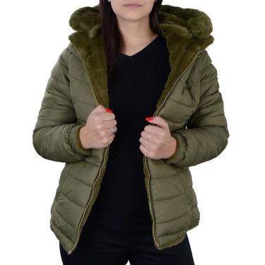 Imagem de Jaqueta Feminina Pellini Dupla Face Pele Verde Militar - GD-3803-Feminino