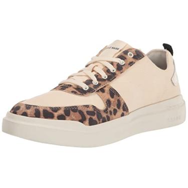 Imagem de Cole Haan Tênis feminino Grandpro Rally Canvas Court, Algodão natural/estampa de leopardo, 34