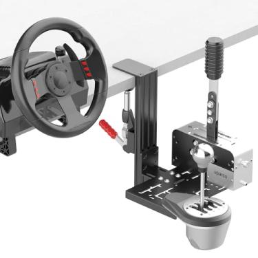 Imagem de wuutyty Suporte de mesa universal para simuladores de corrida e freios de mão | Compatível com modelos Logitech G, Thrustmaster TH8A/TSS, Fanatec Clubsport e USB