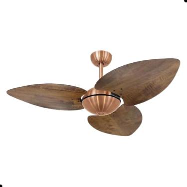 Imagem de Ventilador de Teto Dormamu Cobre Office 3 Pás Rádica Imbuia 127V com Controle