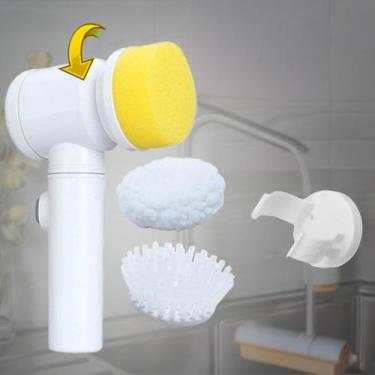 Imagem de Escova Giratória Multifuncional Recarregável 5 em 1 Lava Carro Friso C