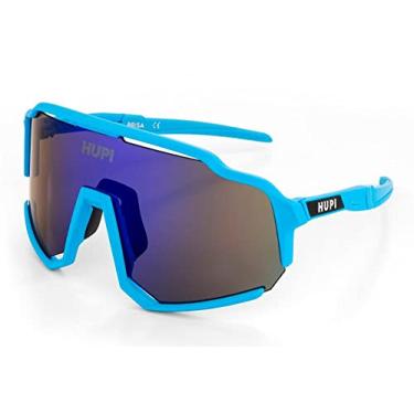 Imagem de Óculos de Sol Esportivo Hupi Brisa Azul Lente Azul Espelhado Proteção Uv Unissex Ciclismo Beach Tennis, Cor: Azul
