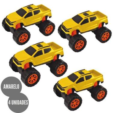 Imagem de 4 Caminhonete Amarelo Sara X Brinquedo Infantil Criança - Omotcha