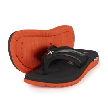 Imagem de Chinelo Kenner Kivah New Force Masculino - Preto e Laranja, 41