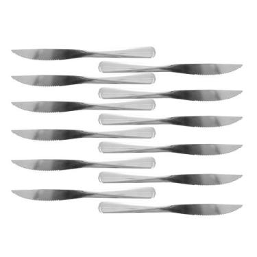 Imagem de Kit 12 Facas Churrasco Inox Urban 20cm Restaurante Buffet - CLASS HOME