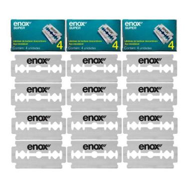 Imagem de Kit 12 Lâminas de Barbear Aço Inoxidável para Barbeador Navalha Super 