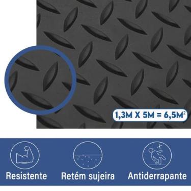 Imagem de Piso Laminado  Antiderrapante Bus Prata 1,30 X 10,00 Mts Onibûs Tapete