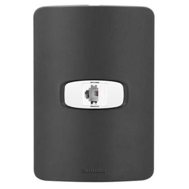 Imagem de Conjunto 1 Tomada Rede Rj45 - Gracia Black Maxx / Branco - Alumbra