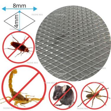 Imagem de Tela Anti Insetos 40cm x 100cm em Alumínio Expandido ( não desfia) par