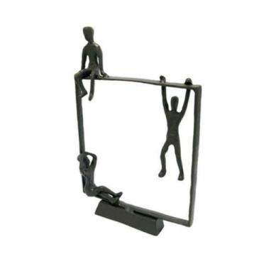 Imagem de Escultura Enfeite Homens no Quadrado Impecavel Luxo - LUXdécor