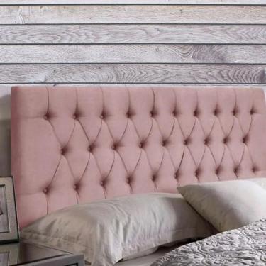 Imagem de Painel Cabeceira Dubai para cama box-1,58 Mt-Veludo Rosa - GAT MAGAZIN