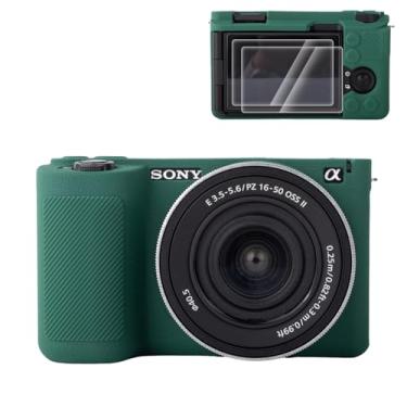 Imagem de Rieibi Capa protetora de silicone para câmera Sony ZV-E10 II com 2 peças, capa leve para câmera com sensação de aderência aprimorada para Sony ZV-E10 II