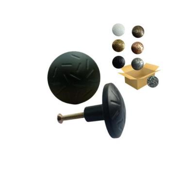 Imagem de Botão Para Armario De Cozinha Puxador Gaveta - Telis Ferragens, Preto