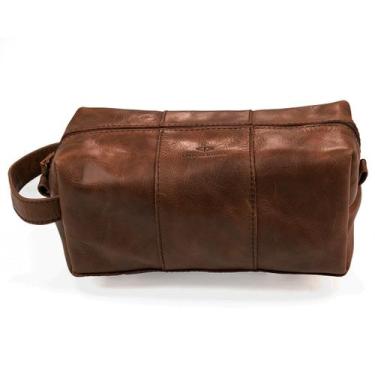 Imagem de Necessaire Burgos Com Alça Em Couro Bovino Organizador Portátil Com Fo
