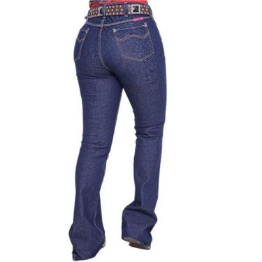 Imagem de Calça Feminina Flare Boca de Sino Country Mula Rosa, 36, Azul escuro