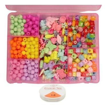 Imagem de Kit Missangas Maleta Perolas Coloridas Letra Pulseiras Fofas - Anita R