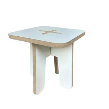 Imagem de Banco Infantil Branco Montessori de MDF - X - Matarazzo Decor
