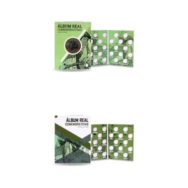 Imagem de 2 Álbuns porta moedas Comemorativas Real JK Fao DH - Numismática Coan