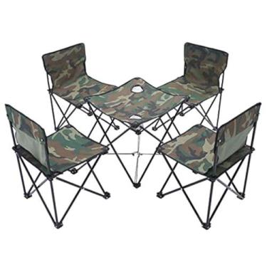 Imagem de HUAWELL Cadeira de acampamento leve, pacote com 5 assentos portáteis dobráveis com alça de ombro, perfeita para viagens ao ar livre, acampamento, piquenique e pesca (conjunto de 5 peças camufladas)