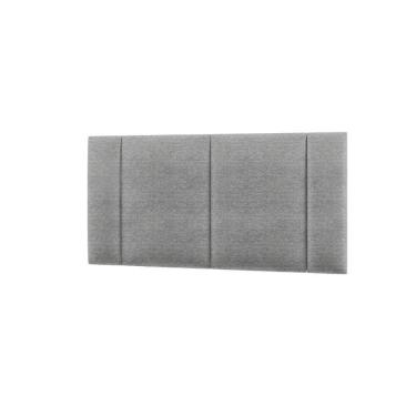 Imagem de Cabeceira Casal Estofada Com Led Linho Cinza