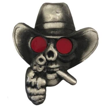 Imagem de Caveira Cowboy Revolver com Led Vermelho Bivolt - Amil Componentes Aut
