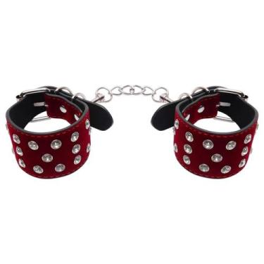 Imagem de Algema Corrente Fivelas Couro Luxo Vermelho Si - sexy Import