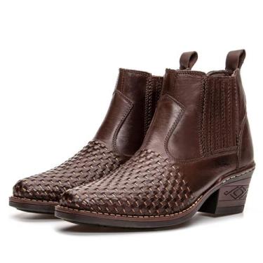 Imagem de Botina Masculina em Couro Legítimo IGO FRANCA Gênero:Masculino, Café, 