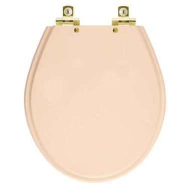 Imagem de Assento Sanitário Soft Close Ravena Rosa Floral para vaso Deca com Fer