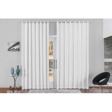 Imagem de Cortina blackout plastico com voal xadrez 3,00x2,80 branco - Rose Jord