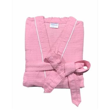 Imagem de Roupão de Banho Briza Piquê Adulto c/ Viés 100% Algodão Manga Curta (5