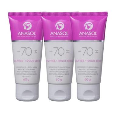 Imagem de Kit C3 Protetor Facial Solar FPS70 Oil Free - Anasol - Anasol - Dahuer