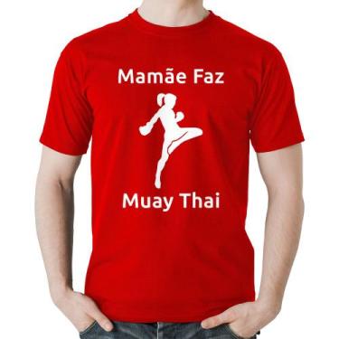 Imagem de Camiseta Algodão Mamãe Faz Muay Thai - Foca na Moda, Vermelho, P