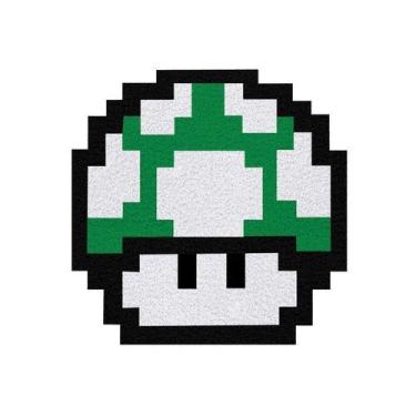 Imagem de Tapete Capacho Mário Bros Cogumelo 1 up 60x60 cm - Zap Tapetes