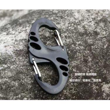 Imagem de Kit 12 Chaveiro Pequeno Dupla Fivela De Pom Poliacetal - oem, Preto