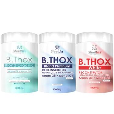 Imagem de Combo Btox Blond Organic + Btox Reconstrutor + Btox White - Steel Liss