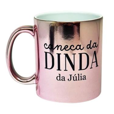 Imagem de Caneca Da Dinda Madrinha Cromada Rose Presente Personalizado - GMH Pro