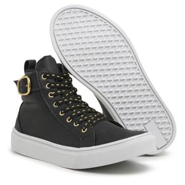 Imagem de Bota Feminina Preta Esporte Academia Com Solado De Borracha - Gmm Shoe