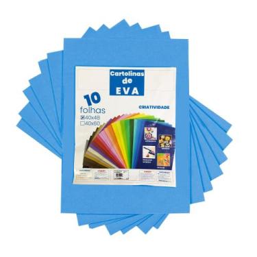 Imagem de Kit 10 Cartolinas de EVA 40X48CM - Variação - Evamais, Azul royal