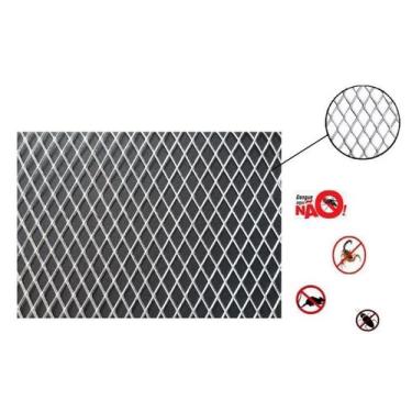 Imagem de Tela Anti Inseto De Alumínio Expandido Para Ralo 20cmx100cm - (4x7) - 
