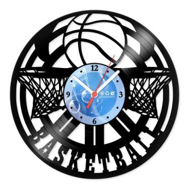 Imagem de Relógio De Parede Disco Vinil Esportes - Basketball - VES-064 - Modern