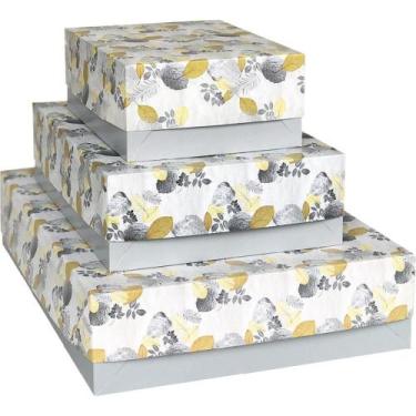 Imagem de Caixa para Presente com Tampa Natureza Grande 35X25,5X7,5CM - Sortida,
