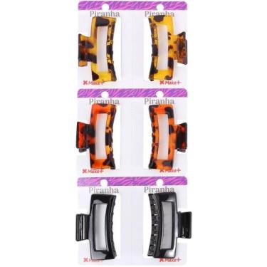 Imagem de Acessório para Cabelo Piranha Retangular 6CM Pacote com 6 - Make M