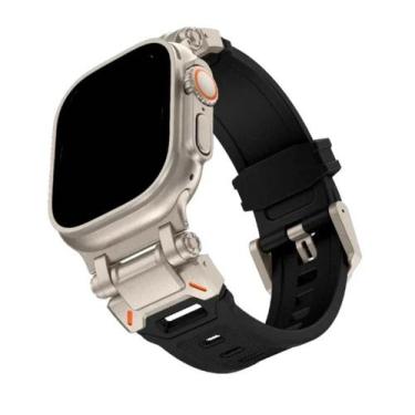 Imagem de Pulseira Silicone Robot Titanium Compatível com Apple Watch - Baú do V
