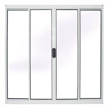 Imagem de Janela 4 folhas 1,00x2,00 sem grade no alumínio branco