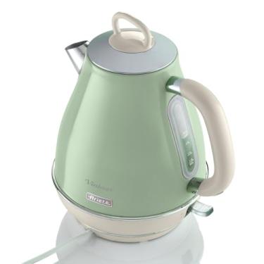 Imagem de Ariete 2869, Chaleira Eletrica Vintage Verde, Aço Inoxidável, 1.7 L, Desligamento Automático, Base 360º, 1500 Wats - 127V