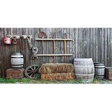 Imagem de Yeele 6 x 3 m, fundo de fardo de feno para fotografia rural garfo de casa de fazenda, roda de carroça, estilo rústico, cabine fotográfica, filmagem, estúdio de vinil